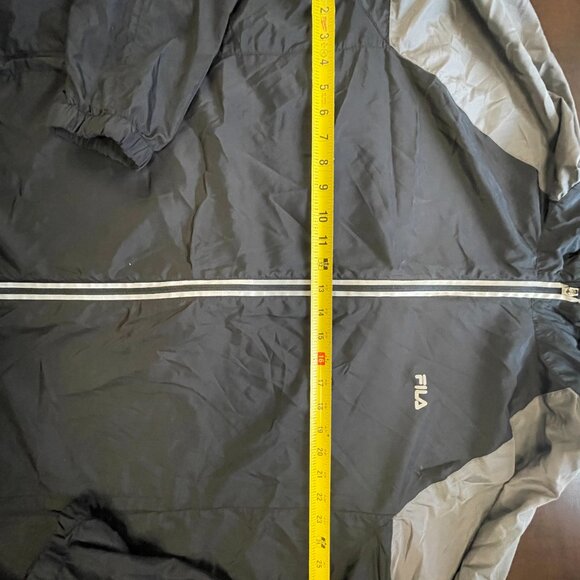 Fila Mens Windbreaker Size XXL, Black/Silver - Picture 2 of 4